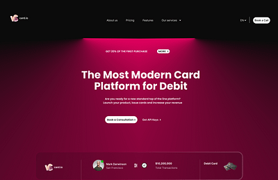 Fintech landing page design interactiion design prototype ui ux