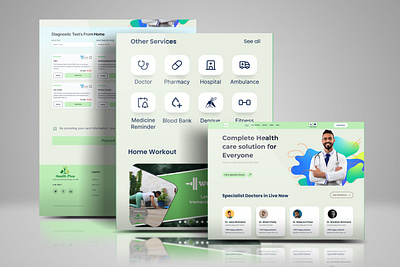 Robi Health Plus Website Design clinic health hospital landing page ui ux