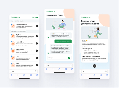 AI Career Coach | Messenger Design UX/UI in Figma app design figma graphic design ui ux