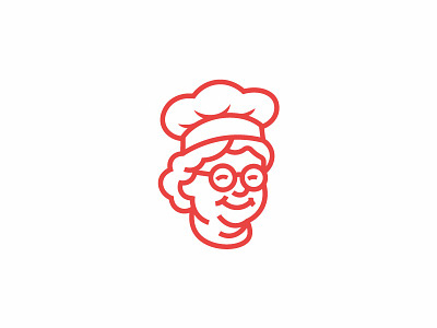 Happy Grandma chef logo cafe chef company cook cooking food glass grandma happy illustration joy old people restaurants