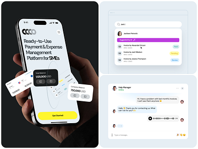 Fintech App UI - Payment & Expense Management ai app design chat ui design digital banking expense tracker figma finance ui fintech app interaction design interface ios mobile app neo banking payments app product design saas platform sme ui design ux design