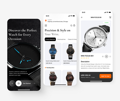 Mobile Ecommerce App design ecommerce interface mobile mobile application mobile ecommerce app mobileapp online shopping online store product design shopping app ui uiux ux wrist watches