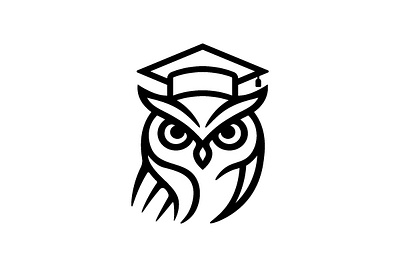 Wise owl logo animal bird branding design education fly graduation hat graphic design hat icon logo logos owl vector wise