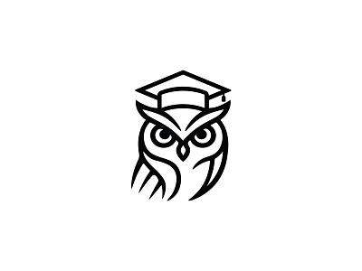 Wise owl logo animal bird branding design education fly graduation hat graphic design hat icon logo logos owl vector wise