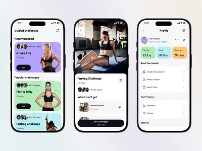 Challenge Guide – Health Coaching Tracker App app design fitness fitness application fitness coach health health app health app ui health application health assiastance hydration mental health mobile app motion graphics running app running tracker app sport web traker mobile ui ui ux workout application