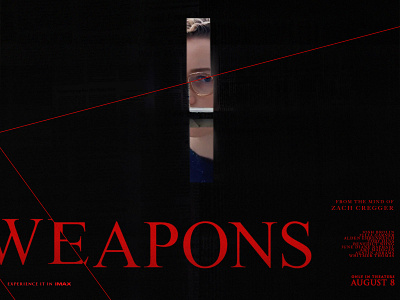 Weapons design horror horror art horror design horror movie josh brolin julia garner key art movie poster movie posters poster poster art posters type typography weapons weapons movie zach cregger