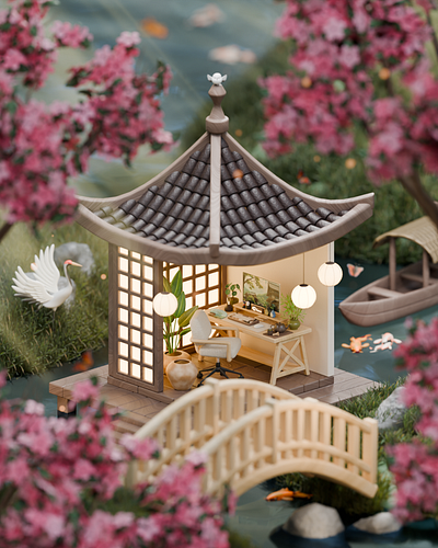 Japanese Teahouse 3d blender