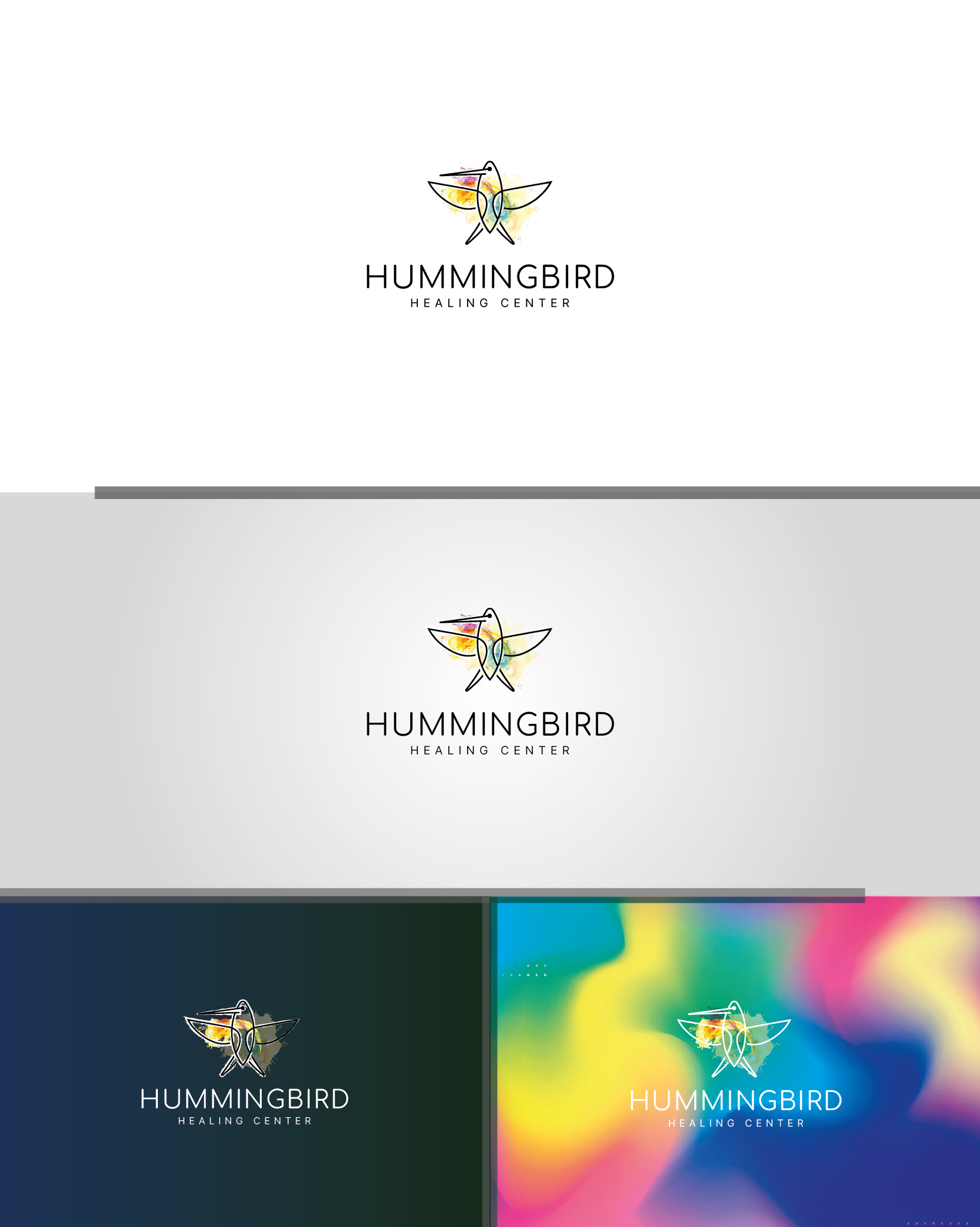 Hummingbird Healing Center Logo Design Project abstract logo brand guideline brand identity branding creative logo healthcare logo logo logo concepts logo design