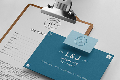 L&J Med Mal Insurance Mockup branding design illustration logo