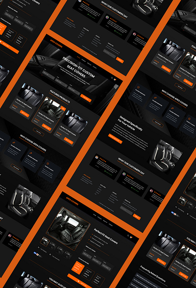 Custom Car Seat Covers — Homepage & Product UI Design cleanui ecommerceux minimalui productpage ui uidesign uiuxdesign userexperience userinterface ux uxresearch webdesign