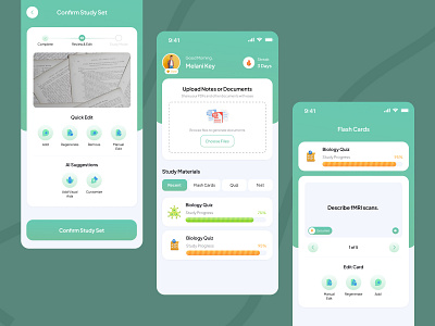Flashify AI #Exploration ai app apps biology book card dashboard design doc illustration pdf quiz smart student study test ui ux