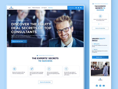 Equity Consulting Webinar Landing Page – Conversion-Focused UI design figma ui ux webdesign