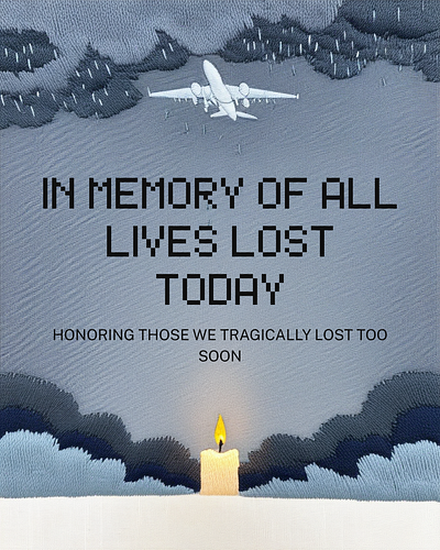 IN MEMORY OF ALL LIVES LOST TODAY-GRIEF POST dribble graphic design planecrash