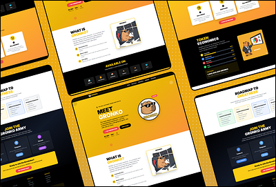GRONKO - Memecoin Landing Page Design & Development blockchain crypto figma landingpage memecoin reactjs tailwindcss uidesign uiux userinterface web3 webdesign webdevelopment