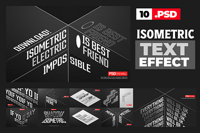 3D Isometric Perspective Text Effect 3d 3d isometric black bold dark font isometric perspective realistic text effect text style