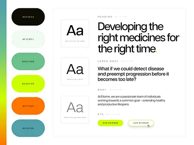 Etiome biotech branding graphic design ui website