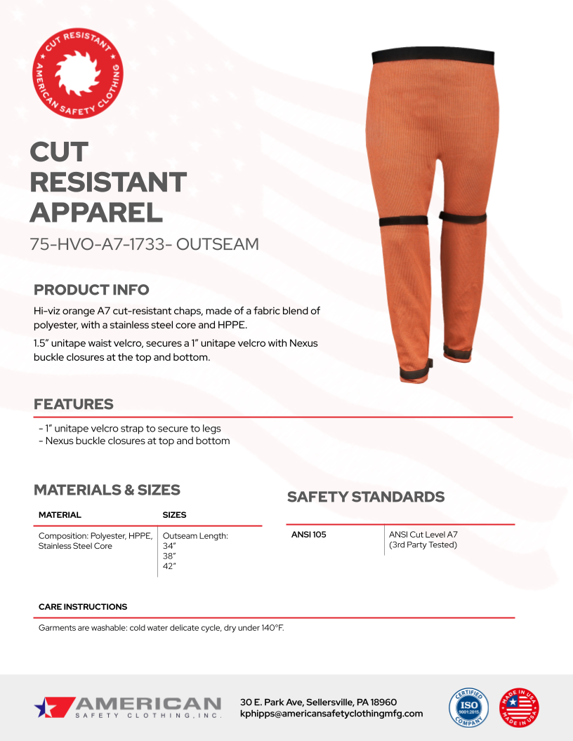 Cut Resistant Apparel Spec Sheets branding graphic design ui