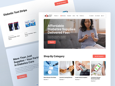 Medical E-commerce Website design diabetes ecommerce figma graphic design healthcare logo ui ux webdesign