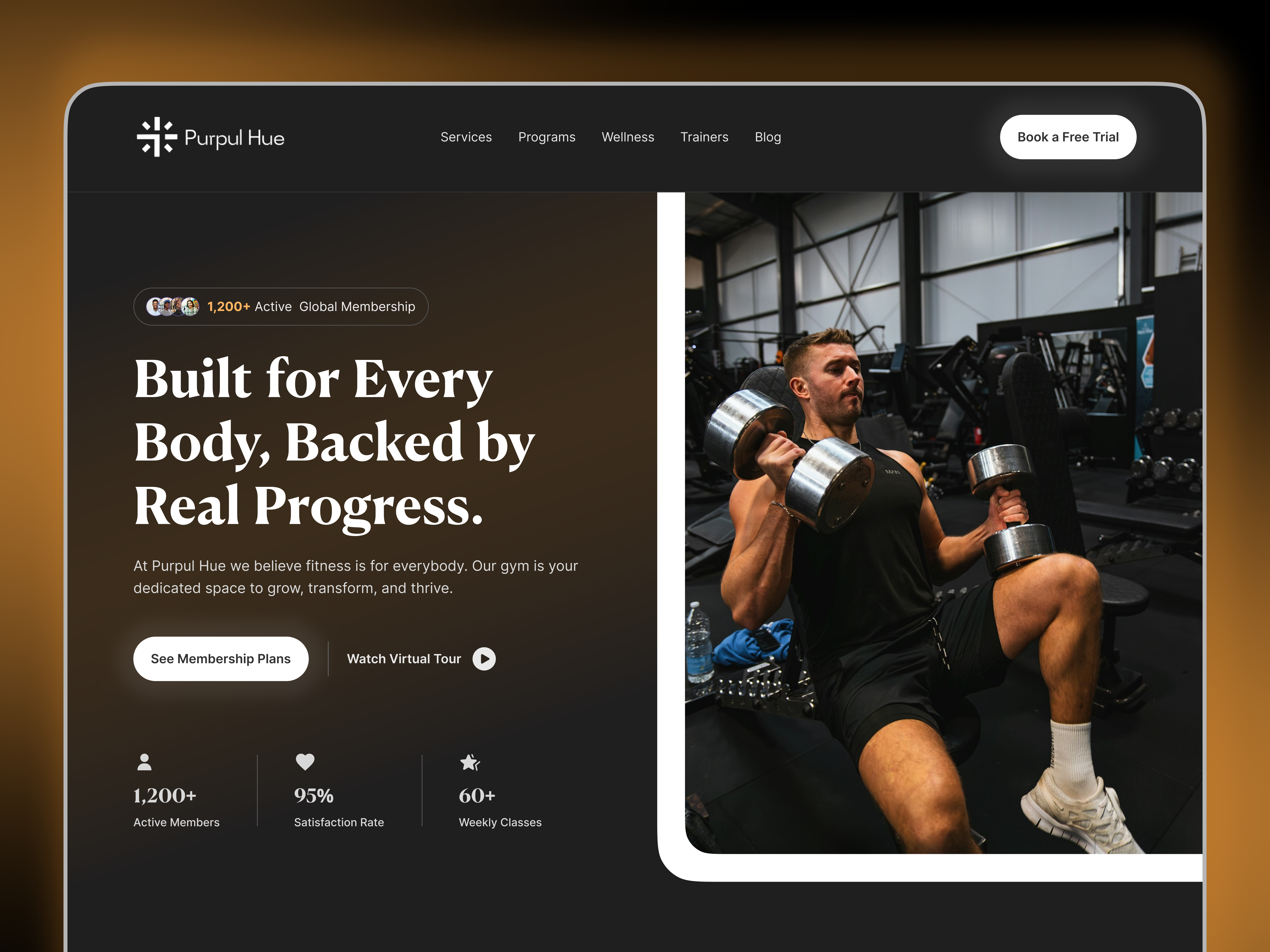 Fitness Landing Page Design animation figma graphic design gym jitter landingpage ui web design workout