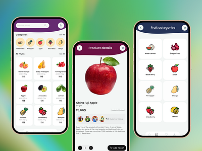 E-commerce mobile app Design app design app ui e commerce app e commerce app ui e commerce app design fruit ui fruit app grocery app modern app