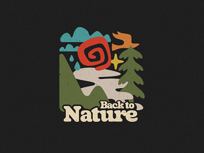 Back to Nature adventure badge logo branding camping design hiking logo logodesign minimal nature vector
