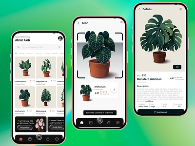 Plant shop mobile app app design appd design ui indore plant app modern app plant shop mobile app plant shop ui plant app tree app