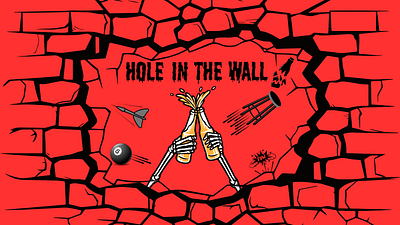 Bar Banner - (Hole in the Wall) banner design bar banner branding canva cartoon style company branding company design design graphic design simplistic social media banner