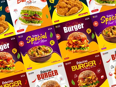 Food Social Media Post, Instagram Design Template food