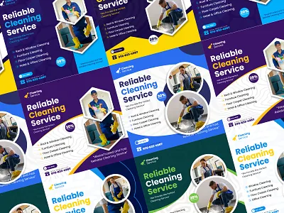 Cleaning social media post design template free download