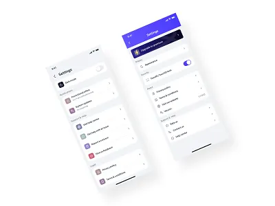 Settings UI design | Mobile App account settings app design figma ios mobileapp profile settings