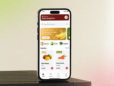 Grocery Shopping - Mobile App UIUX Design app design ecommerce figma app design grocery app mobileapp online shopping uiux