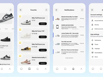 Shoes App UI Design app design ecommerce figma interface mobileapp ui