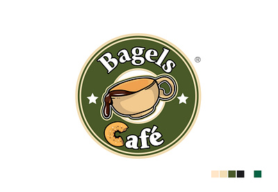 Bagels Cafe logo brand identity branding coffee logo coffee shop logo creative design creative logo design graphic design logo logo design