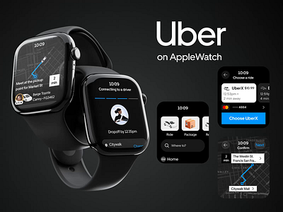 Uber on Apple Watch: A Smarter WatchOS Experience animation app apple apple watch branding design logo uber ui ui design uiux ux ux design watch design watchos