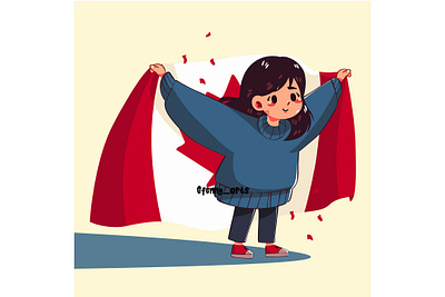 A Girl Holding a Canada Flag background beaver canada canadian celebration country culture day event flag freedom happy holiday independence leaf moose nation national patriotic wallpaper