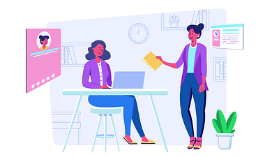 Engaging Office Conversation Animation for Team Collaboration animation character colorful concept creative design dialogue dynamic engaging interaction modern motion office project storytelling teamwork visual workflow