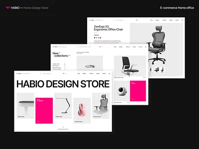 HABIO — E-commerce for Home Office Aesthetics clean design design design store desktop ecommerce ecommerce design ecommerce website furniture shop furniture ui home office minimal web online shop product grid product page responsive design shopping ux ui design ux design uxui webdesign webshop