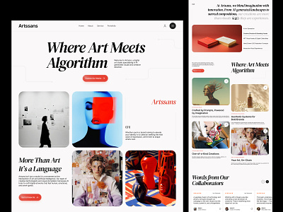 Artsans - Digital Art Studio Agency agency ai art branding company digital elementor framer landing marketing page profile studio template theme ui webflow website wordpress