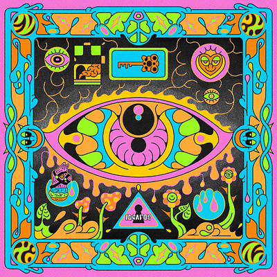 Cover art for Caught In a Moment ft. Dillon Francis - Disco Line album colorful cover cover art death design eye graphic design illustration key melting merch mushroom peace poster psychedelic