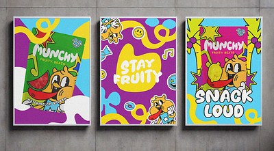 Munchy Pop Playful Billboard and Poster Design banner billboard brand design branding candy cartoon custom logo design fun games layout logo modern motion graphics pattern playful poster