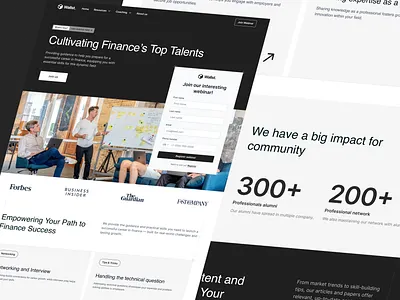 Wallst. Finance Career Coaching Website — Clean & Impact-Driven career community conversion finance landingpage minimalist thypography ui web whitespace zen design