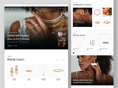 ÉLANÉ - Jewelry Ecommerce Website branding buy cart categoru clean collection design ecommerce hero jewelry landing page luxury marketplace modern news product sell ui ux web design