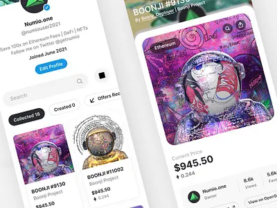 Numio NFTs bitcoin crypto crypto wallet cryptocurrency nfts ui uiuxdesign
