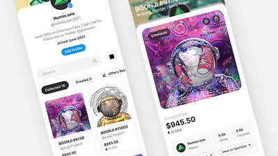 Numio NFTs bitcoin crypto crypto wallet cryptocurrency nfts ui uiuxdesign