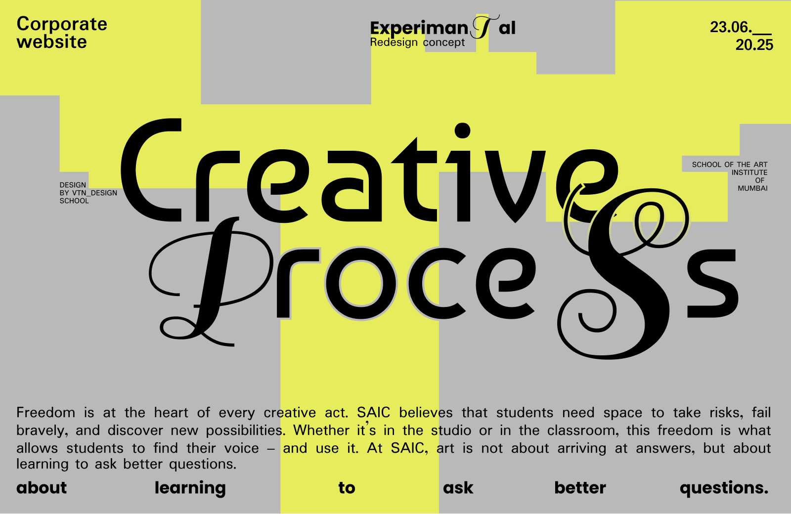 🎨 Creative Process – Experimental Website Redesign processtopixel