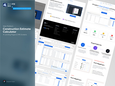 ArchFix BOQ - (Landing Page + CRM, CMS, Dashboard, Admin Panel) admin panel apartment builder architect cost b2b saas calculator cms design construction construction estimate crm ui customer management dashboard ui landing modern dashboard online constructor web app web design