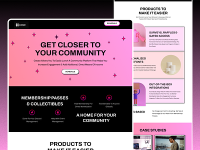 Community Website Ui Design creativedesign figma homepage landingpage modernwebdesign ui uidesign uiux webdesign websiteui