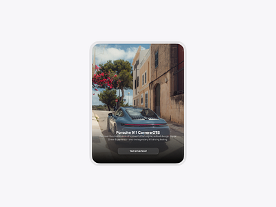 Car Buy Test Drive Card UI visual focused