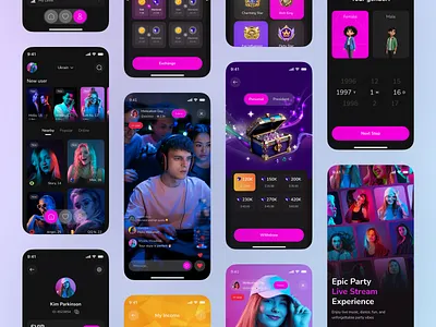 Live Streaming Mobile App UI app app design clean design ios live live app live game live streaming live streaming app minimal mobile mobile app social media social media app social network streaming streaming app ui video
