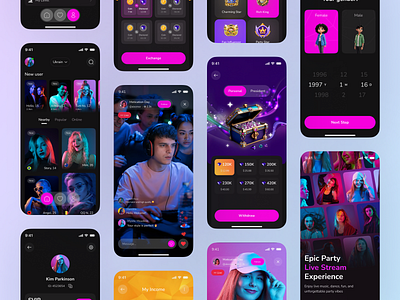 Live Streaming Mobile App UI app app design clean design ios live live app live game live streaming live streaming app minimal mobile mobile app social media social media app social network streaming streaming app ui video